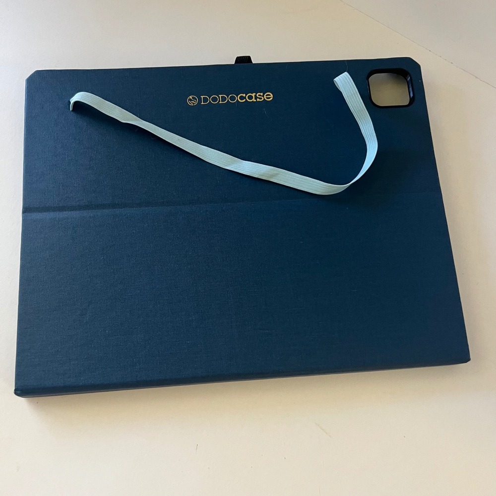 DODOcase Navy Blue Canvas Book Style iPad Case Made in USA Elastic Strap Closure